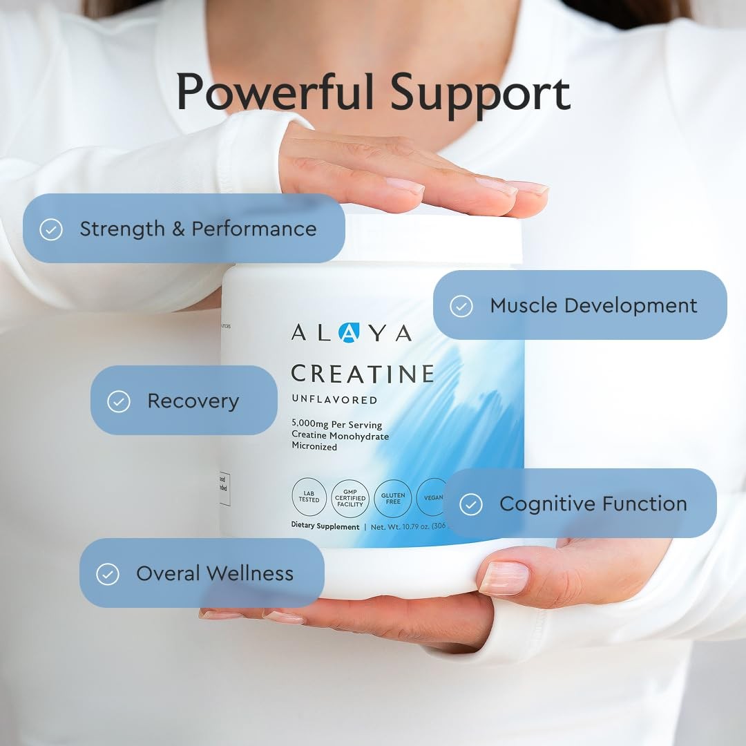 Alaya Naturals Micronized Creatine Monohydrate Powder 10.58 Ounce (Pack of 1)