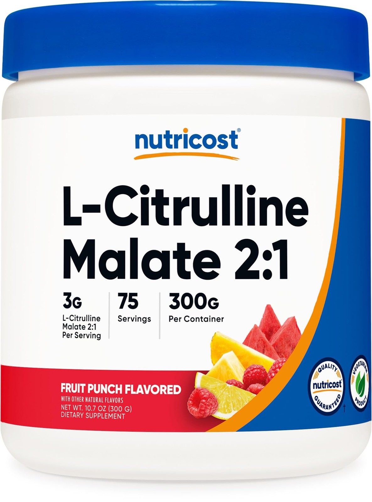 Nutricost L-Citrulline Malate 2:1 300g Fruit Punch – Workout Support, 300 g