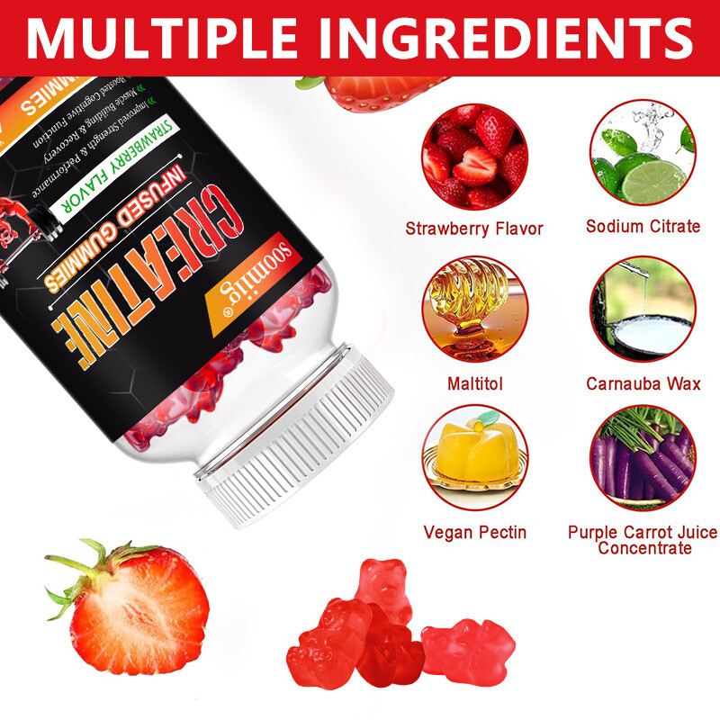 Creatine Monohydrate Gummies Muscle Gain 5000 mg per serving (5 g)