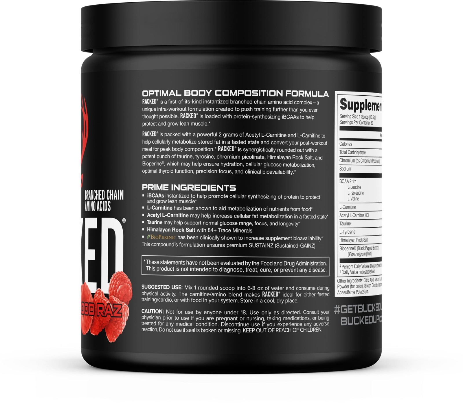 Bucked Up Racked Blood Raz | Intra Workout BCAA 211 Formula with L Carnitine …
