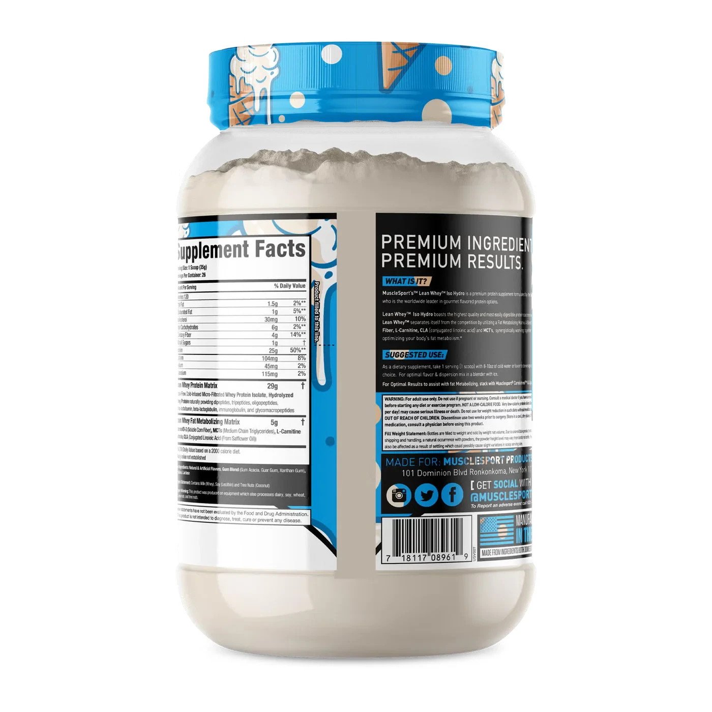 Musclesport Lean Whey Revolution Protein Powder – Whey Protein Isolate – (2lbs)