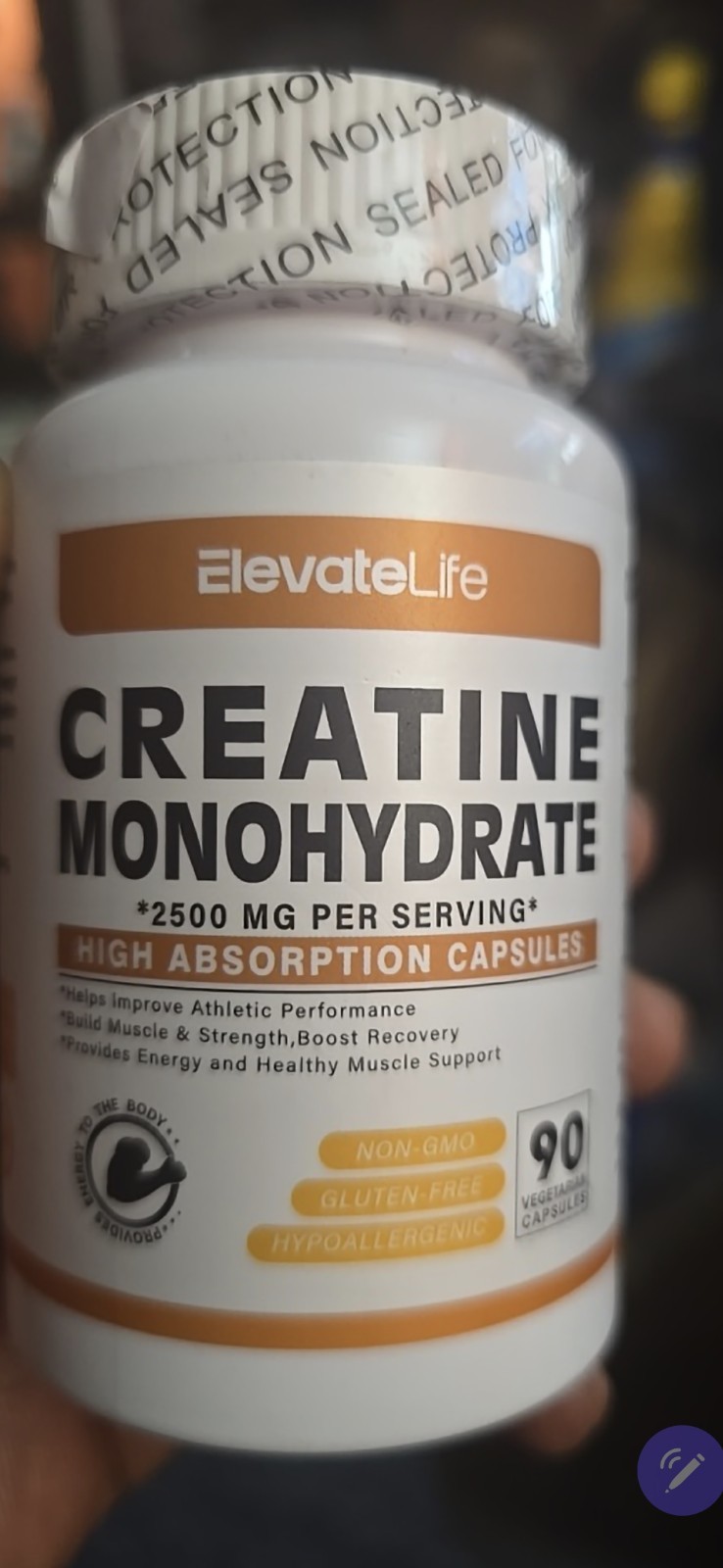 Creatine Monohydrate 2500mg, 90 Capsules Per Serving Exp 07/2026