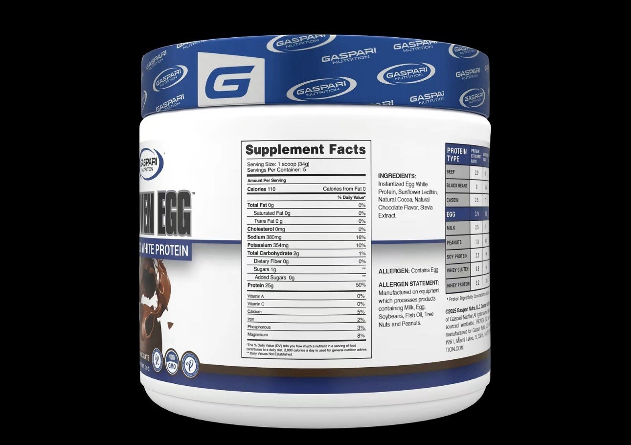 Gaspari Nutrition Proven Egg – 100% Egg White Protein 170g – Brand New Sealed