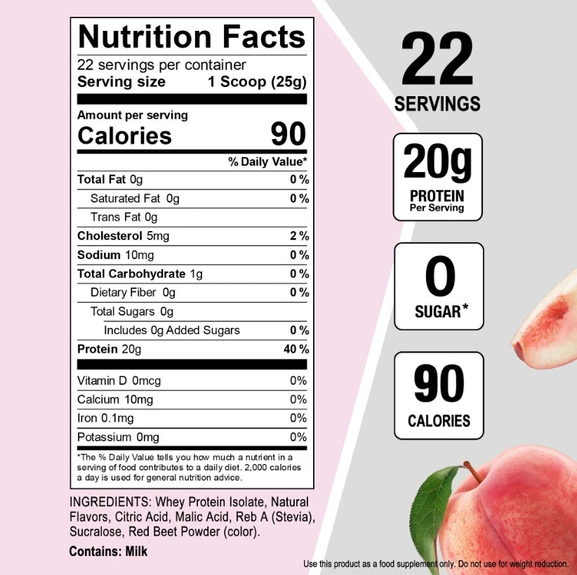 nutrasumma Clear Whey Protein Isolate 1.2 lbs – Summer Peach Flavor