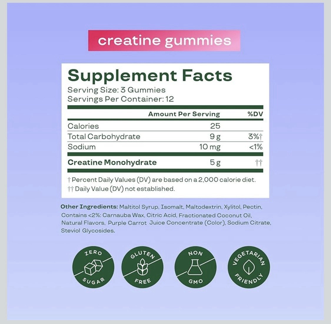 TWO PACK – Bloom Creatine Monohydrate Gummies Berry Boost 36 Count 5g Sugar-Free