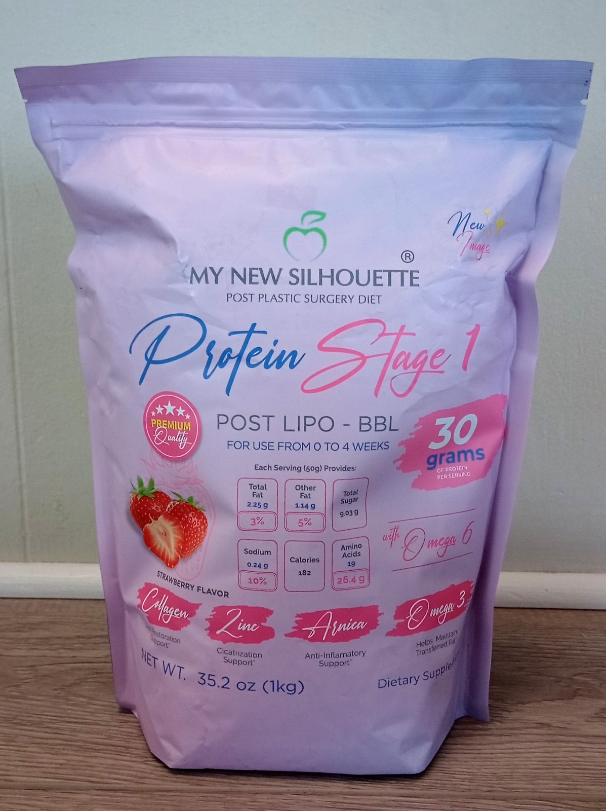 My New Silhouette 30 Grams Protein Stage 1 Omega 3 Strawberry Flavor 35.2 oz.