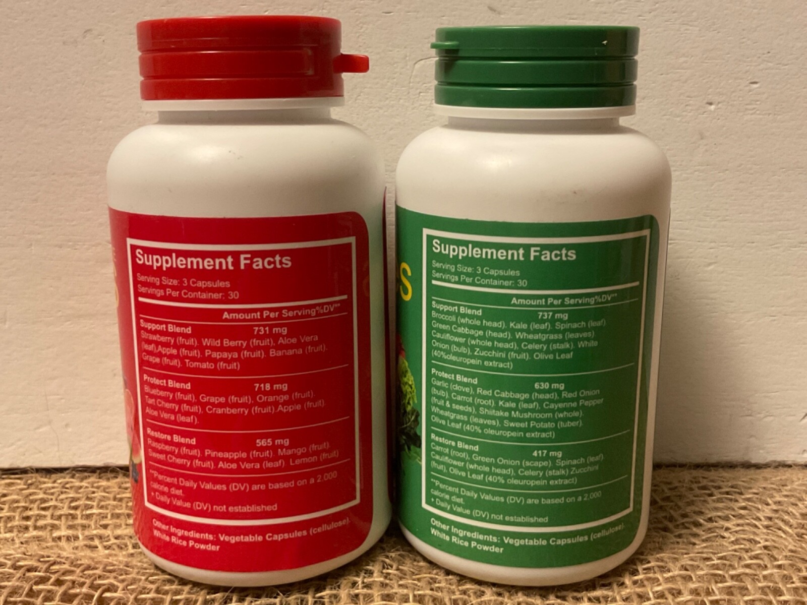 Whole Produce Fruits & Veggies 90 Capsules Each Exp: 7/25