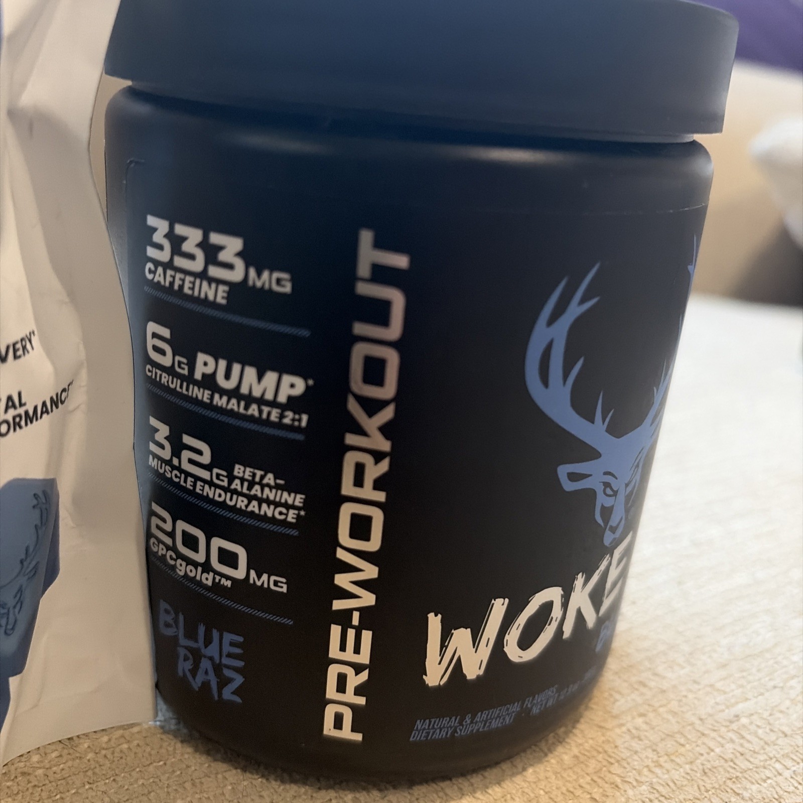 Woke AF ‘Blue Raz’ Pre-workout 12.9 oz / 03/2028 & Creatine Gummy Bundle 06/2027