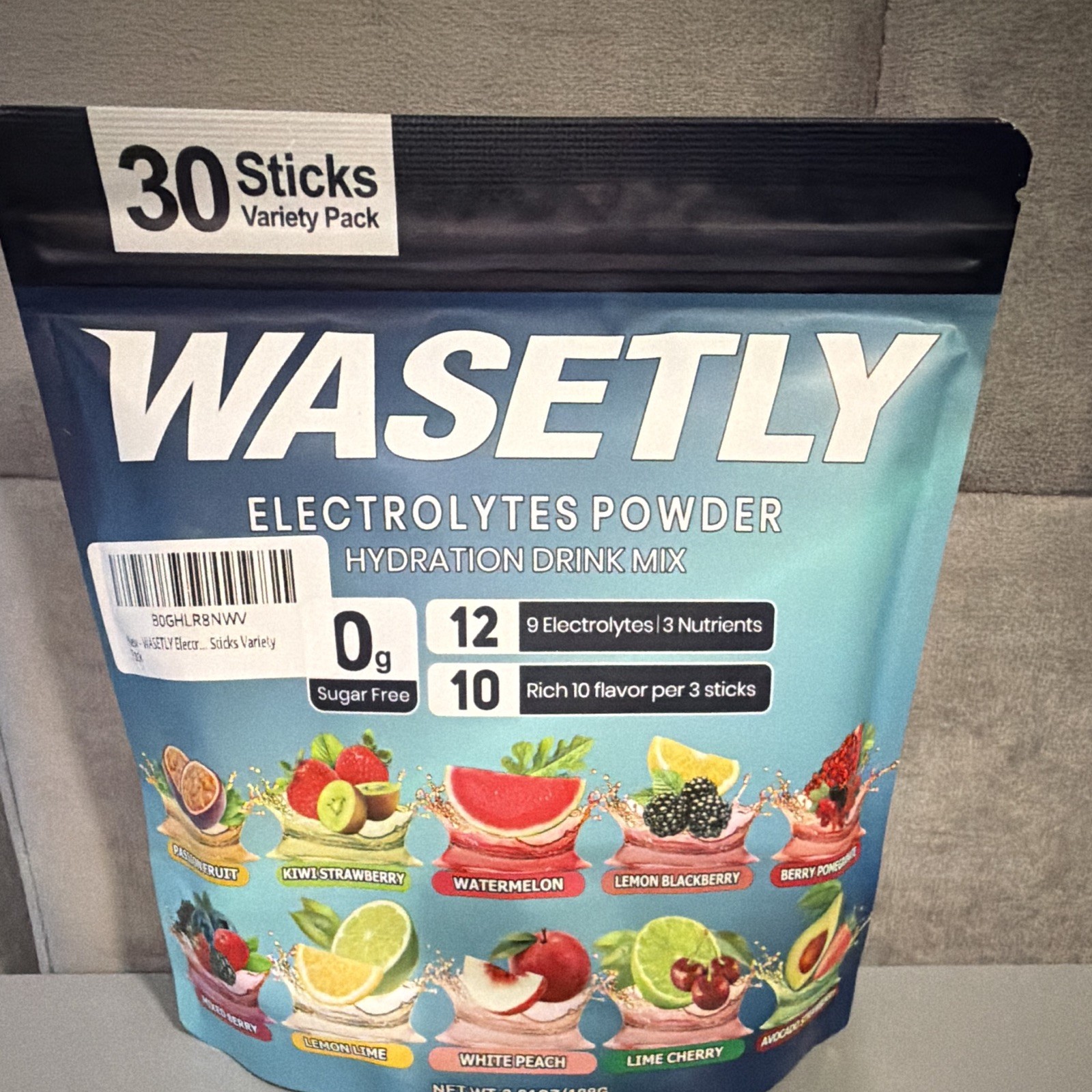 WASETLY Sugar-Free Electrolytes Hydration Powder Drink Mix Variety 30 Sticks