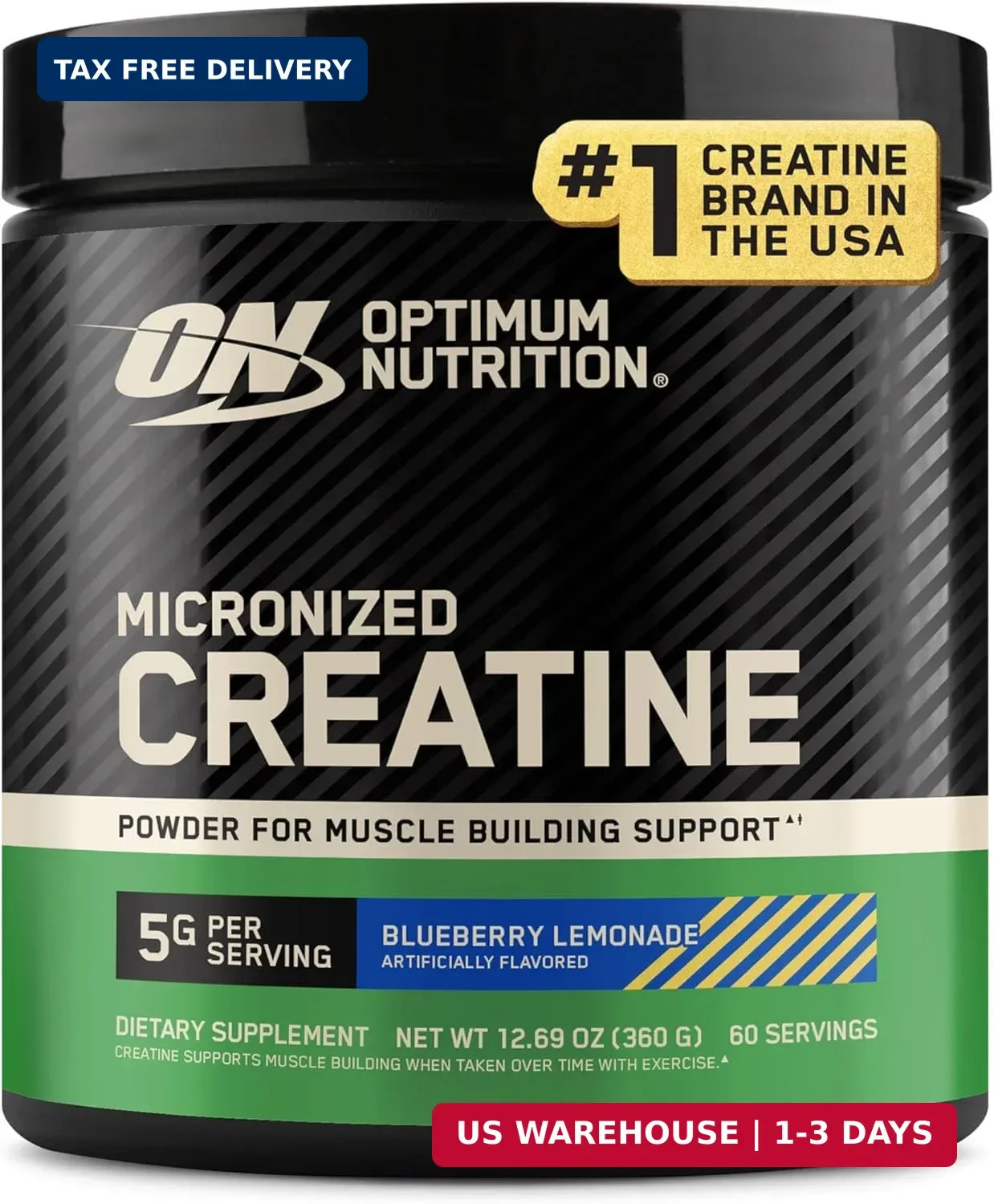 Optimum Nutrition Creatine, Micronized Creatine Monohydrate Powder, Supports Str