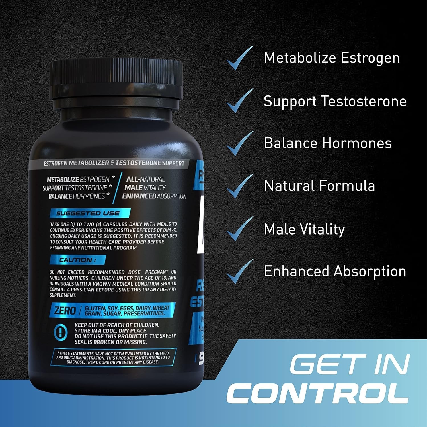 PrimeGENIX DIM3X Diindolylmethane (DIM), Helps Control Estrogen, Fitness Booster