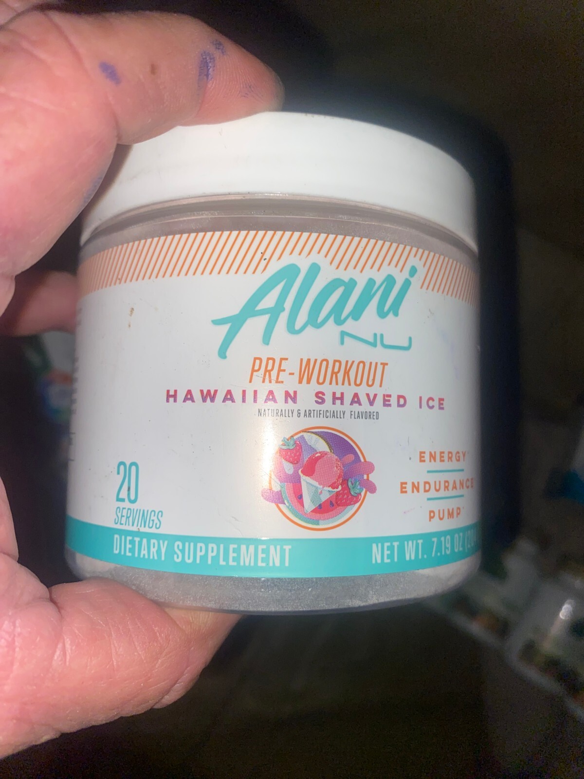 Alani Pre-Workout Hawaiian Shaved Ice-Energy, Endurance, Pump. 20 Serving, 11/26