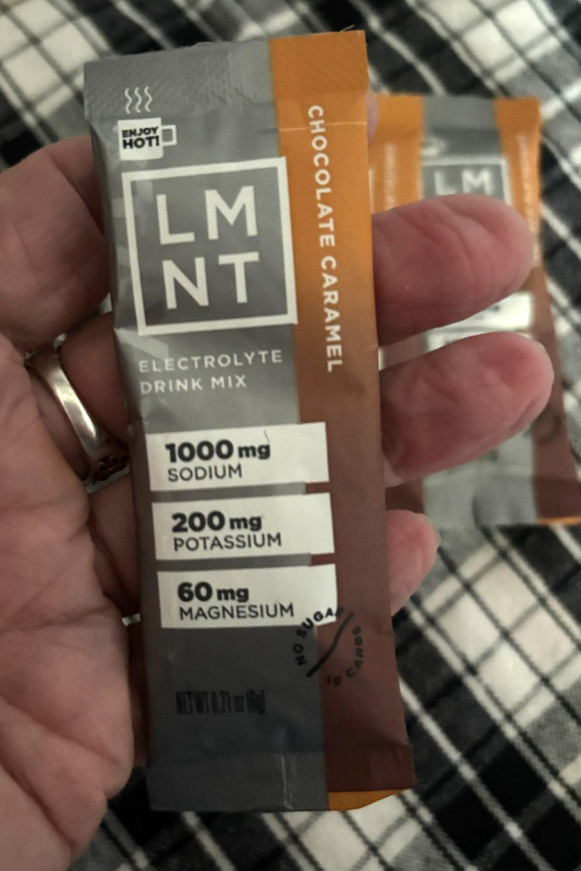 LOT of 3 LMNT ELECTROLYTE Chocolate Caramel HOT COLD Hydration Drink Packet SALT