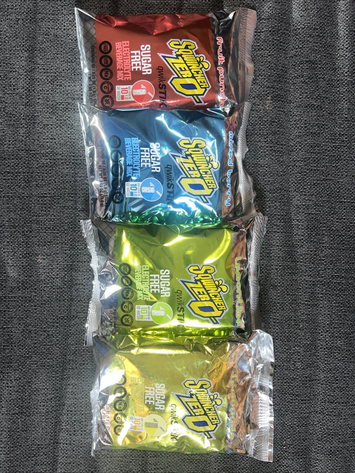 Sqwincher ZERO Qwik Stik Electrolyte Drink Mix Variety Lot – 4 Bags 200 Sticks