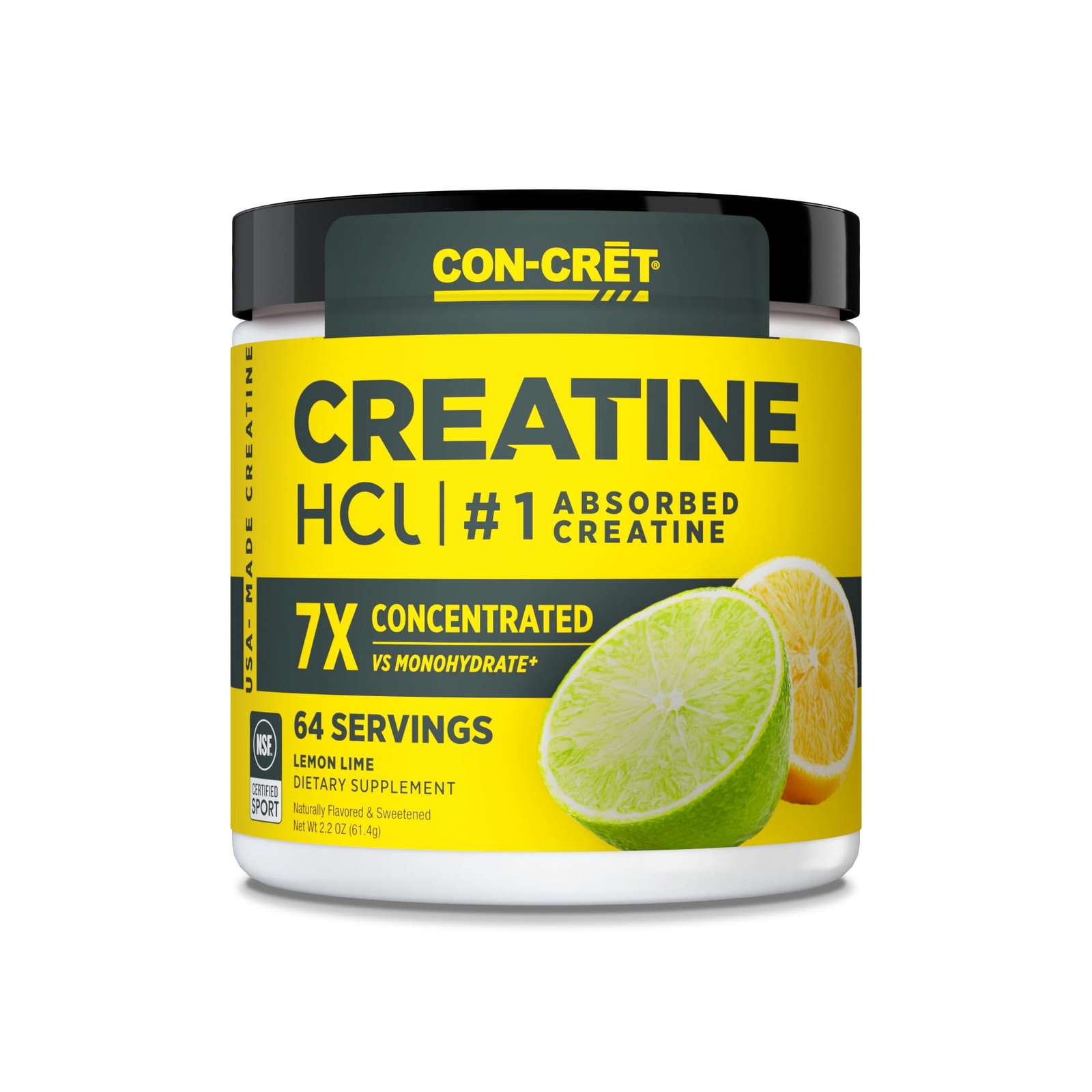 CON CR T Creatine HCl Nutritional Supplement 64 Servings 7X Concentrated Ener…
