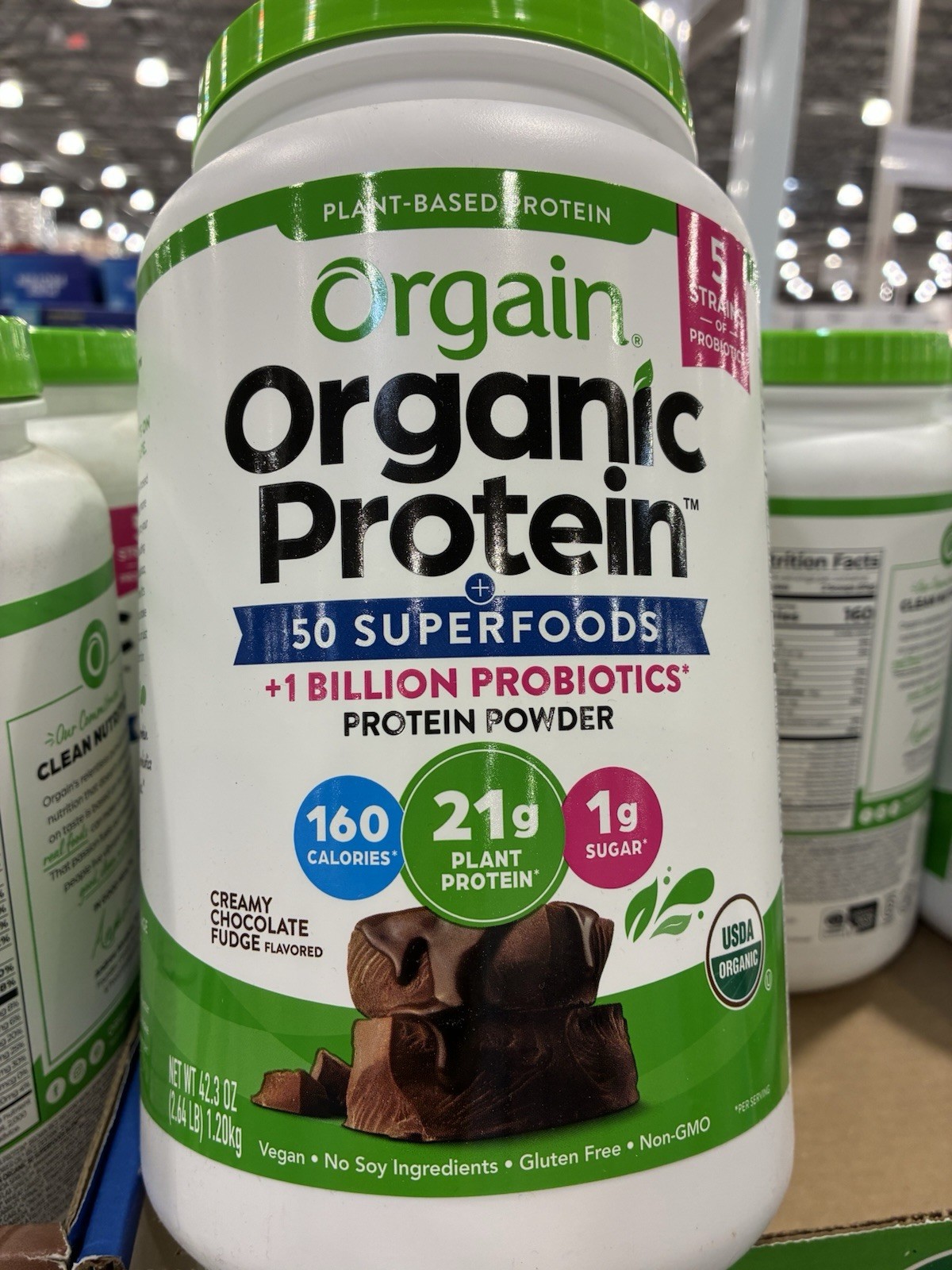 Orgain Organic Plant Protein Powder 21g Vegan Creamy Chocolate Fudge 42.3oz