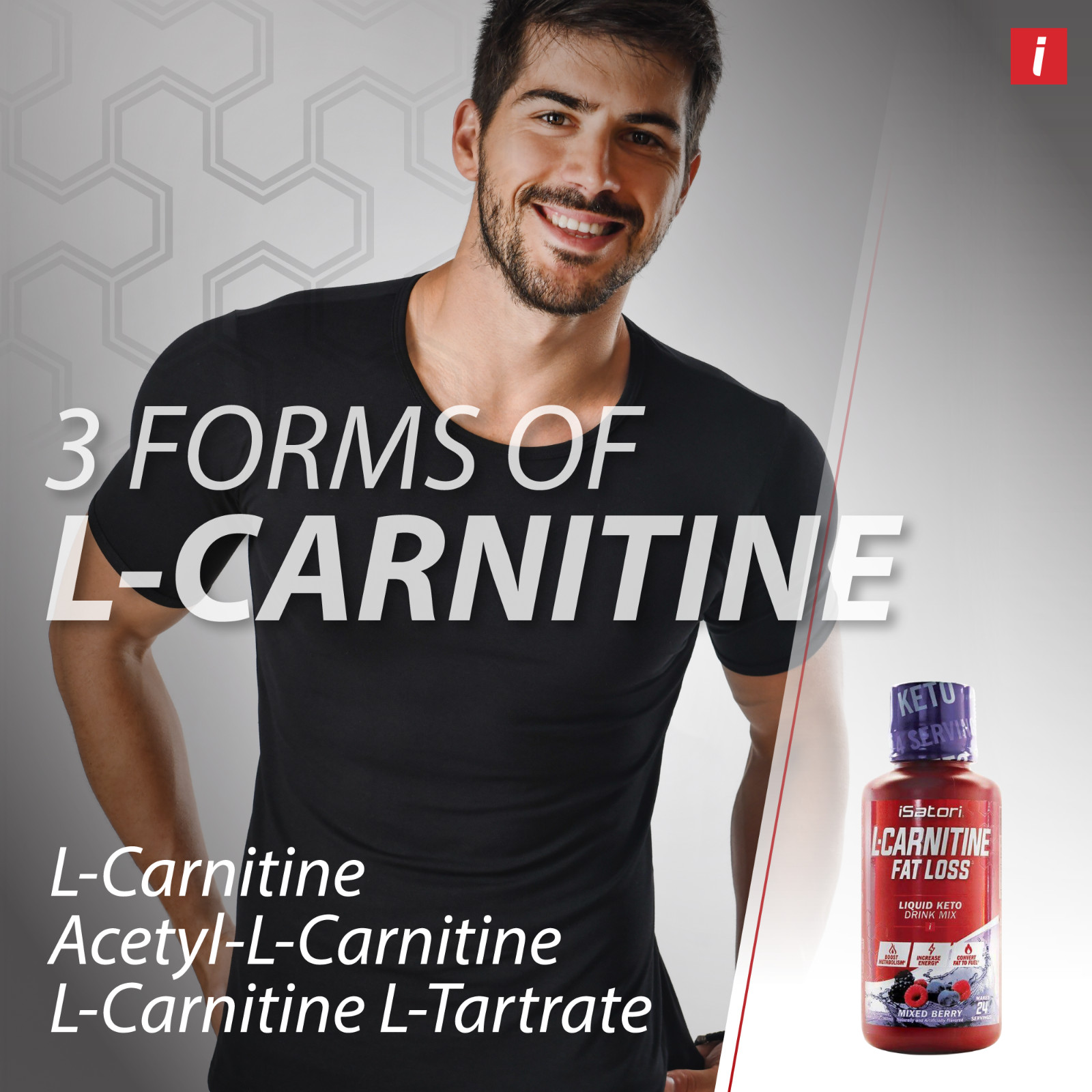 L-CARNITINE Fat Loss – Metabolism Activator – Mixed Berry 1500mg / 24 Servings