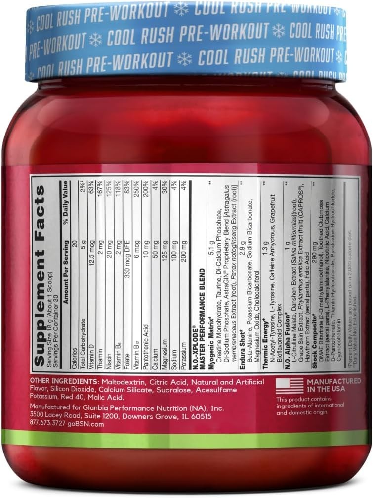 BSN N.O.XPLODE Pre Workout Powder,Energy Supplement for Men and Women 1.2 Pound
