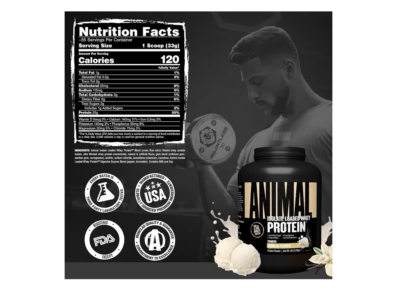 Animal 100% Whey Protein Powder – Whey Blend for Pre Workout or Post Workout