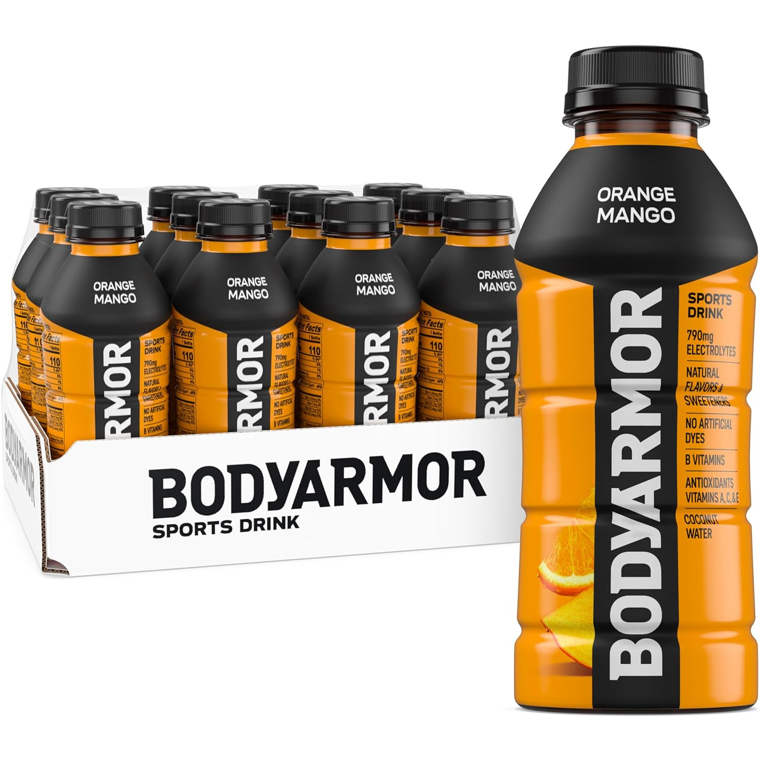 Sports Drink, Orange Mango, Electrolyte Drink Hydration, 16 Fl Oz Bottles (12 Pa