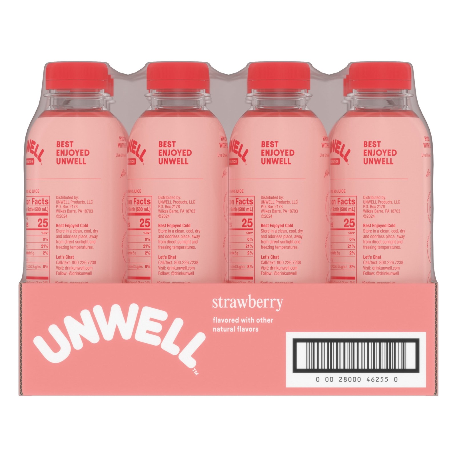 Unwell Hydration Electrolyte Drink for Rapid Hydration +Focus Strawberry 12 pack