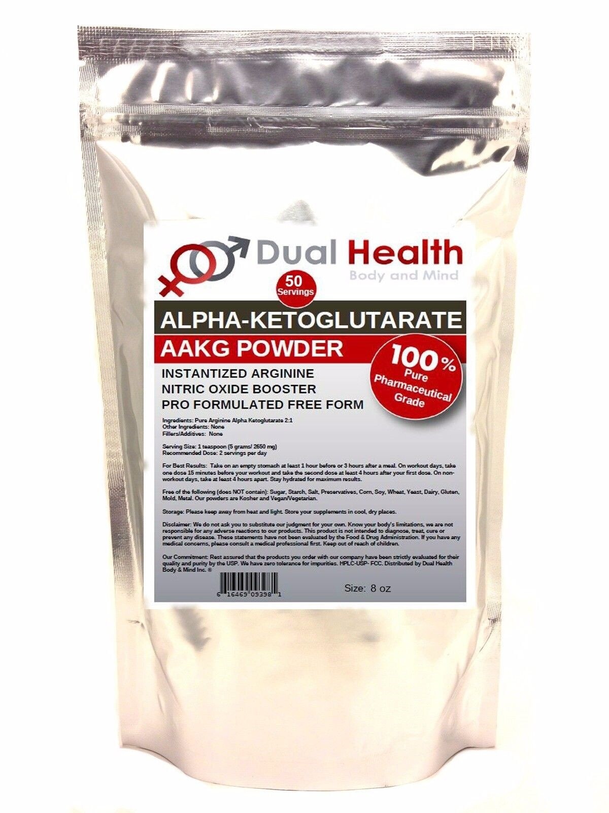 AAKG (8 oz.) L-Arginine Alpha Ketoglutartate Powder Nitric Oxide Pharmaceutical