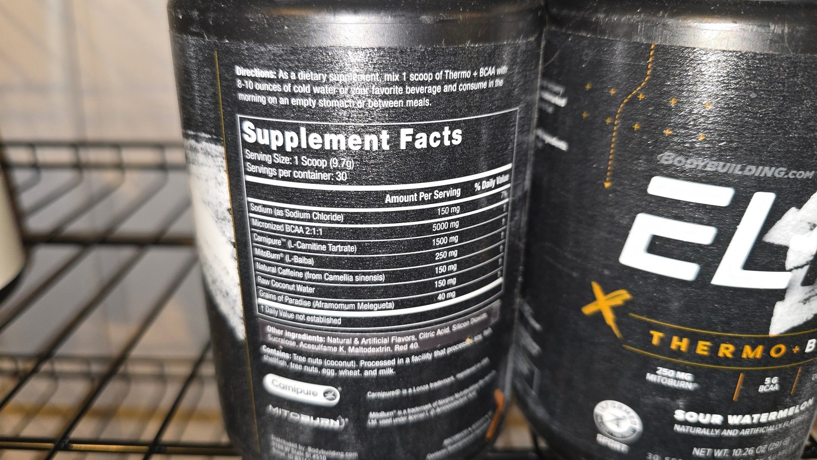 2 Pack Bodybuilding.com Elite Thermo BCAA Mitoburn Sour Watermelon Exp 04/27