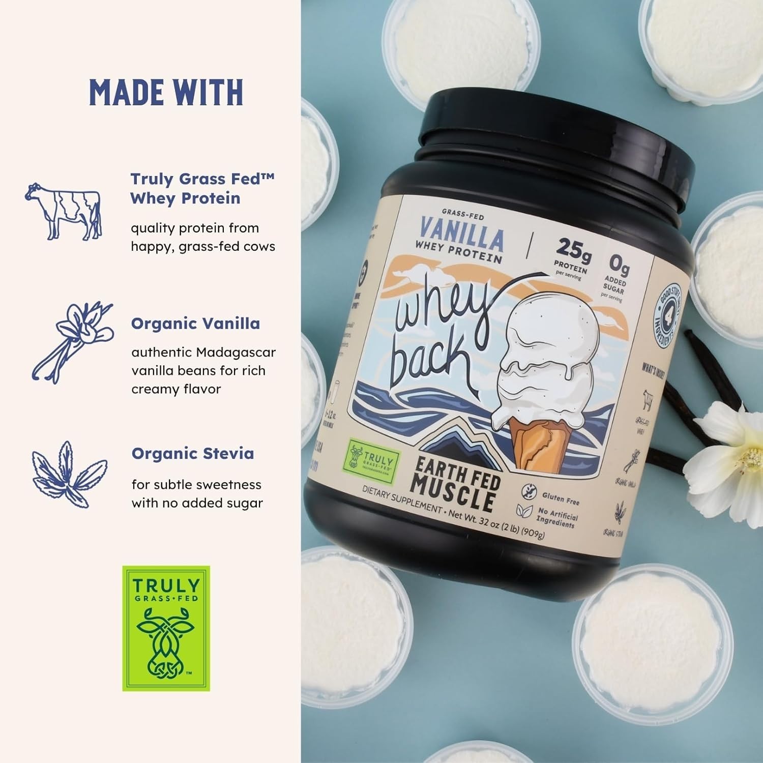 Earth Fed Muscle Whey Back Irish Grass Fed Whey Protein Isolate, ThirdParty C…