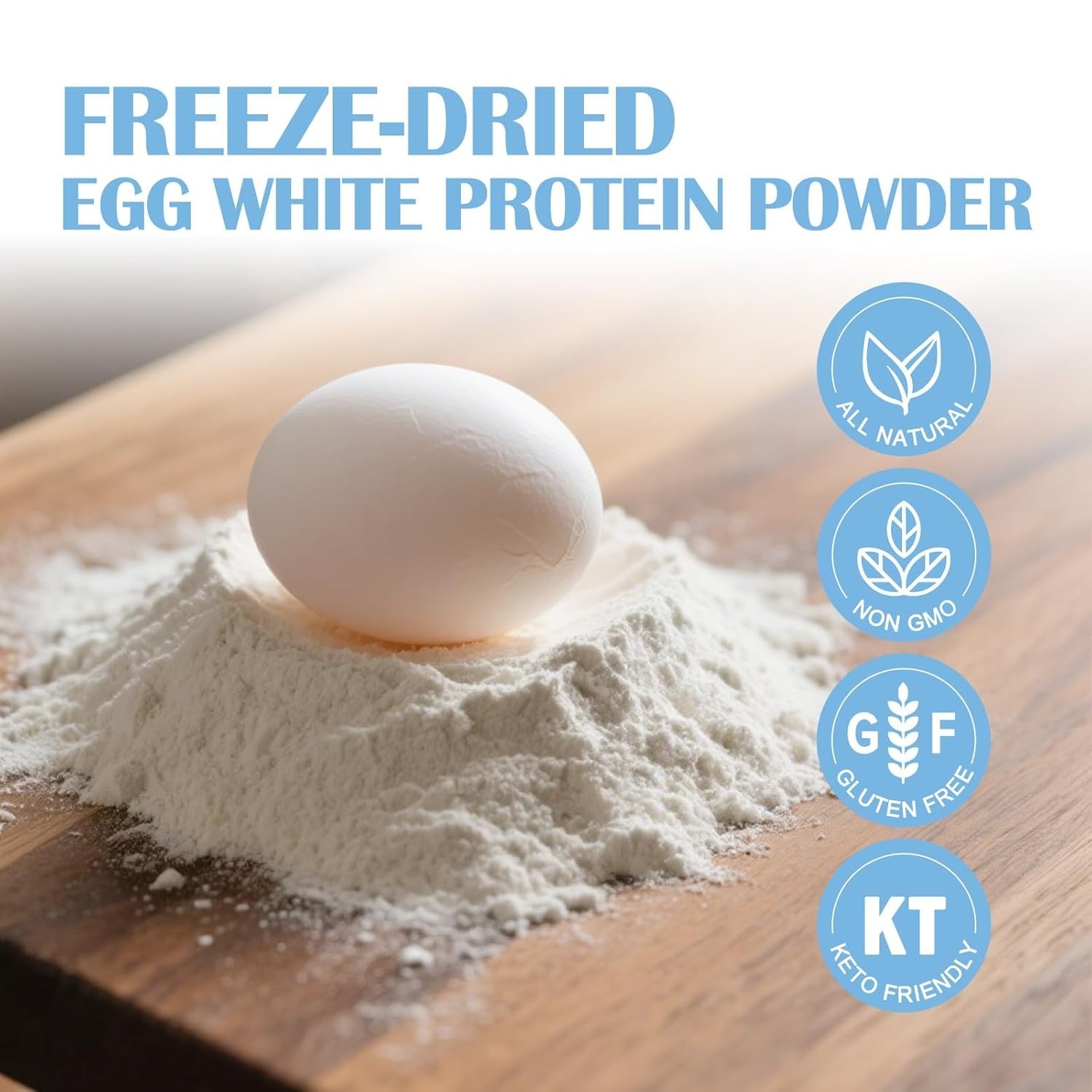 Convenient 8 Oz Freeze-Dried Egg White Powder – Perfect for Protein Boost