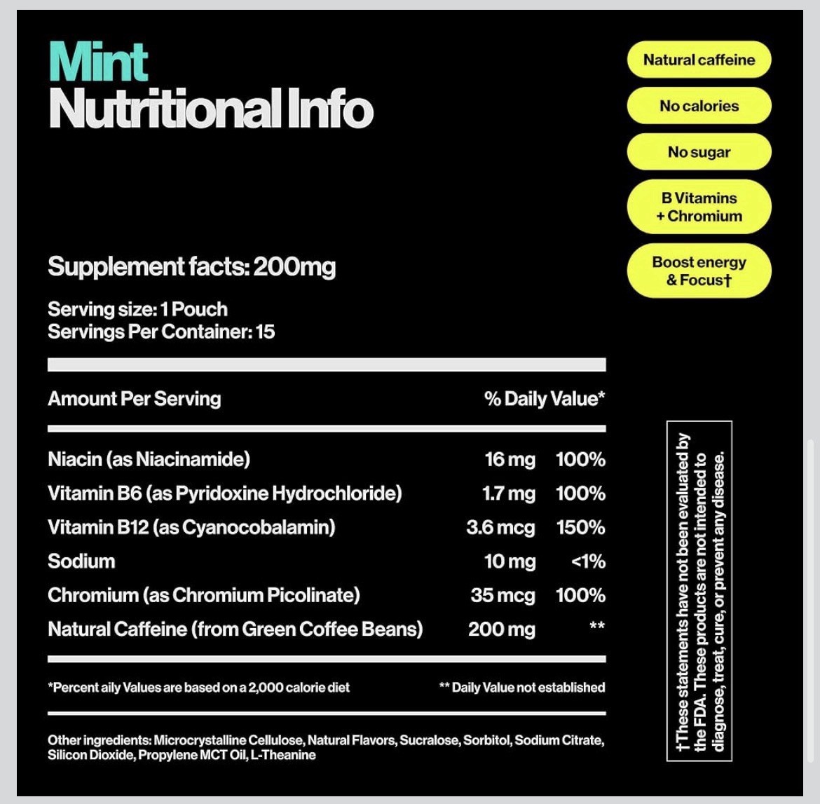 Wip Fruit Punch & Mint Energy Pouches 4pk 100mg & 200mg Caffeine