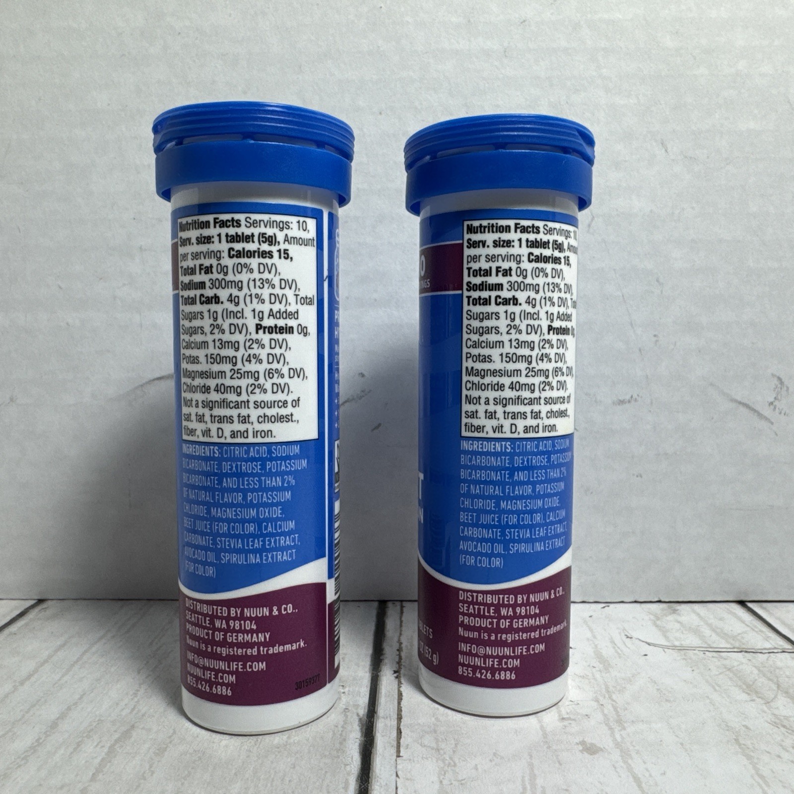 NUUN Sport Hydration Tri-Berry Flavor 2 Tubes 10 Tablets Each EXP 11/26 New