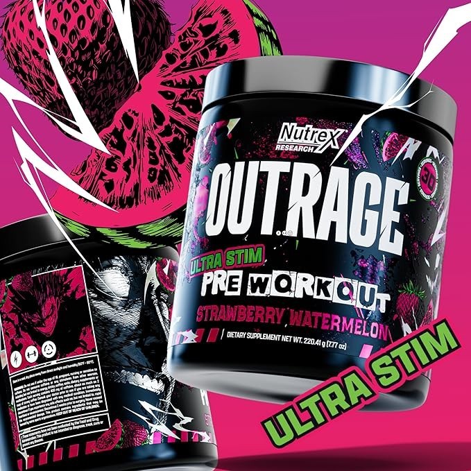 Nutrex Outrage Ultra Stim Pre Workout Powder 30 Servings Various Flavors