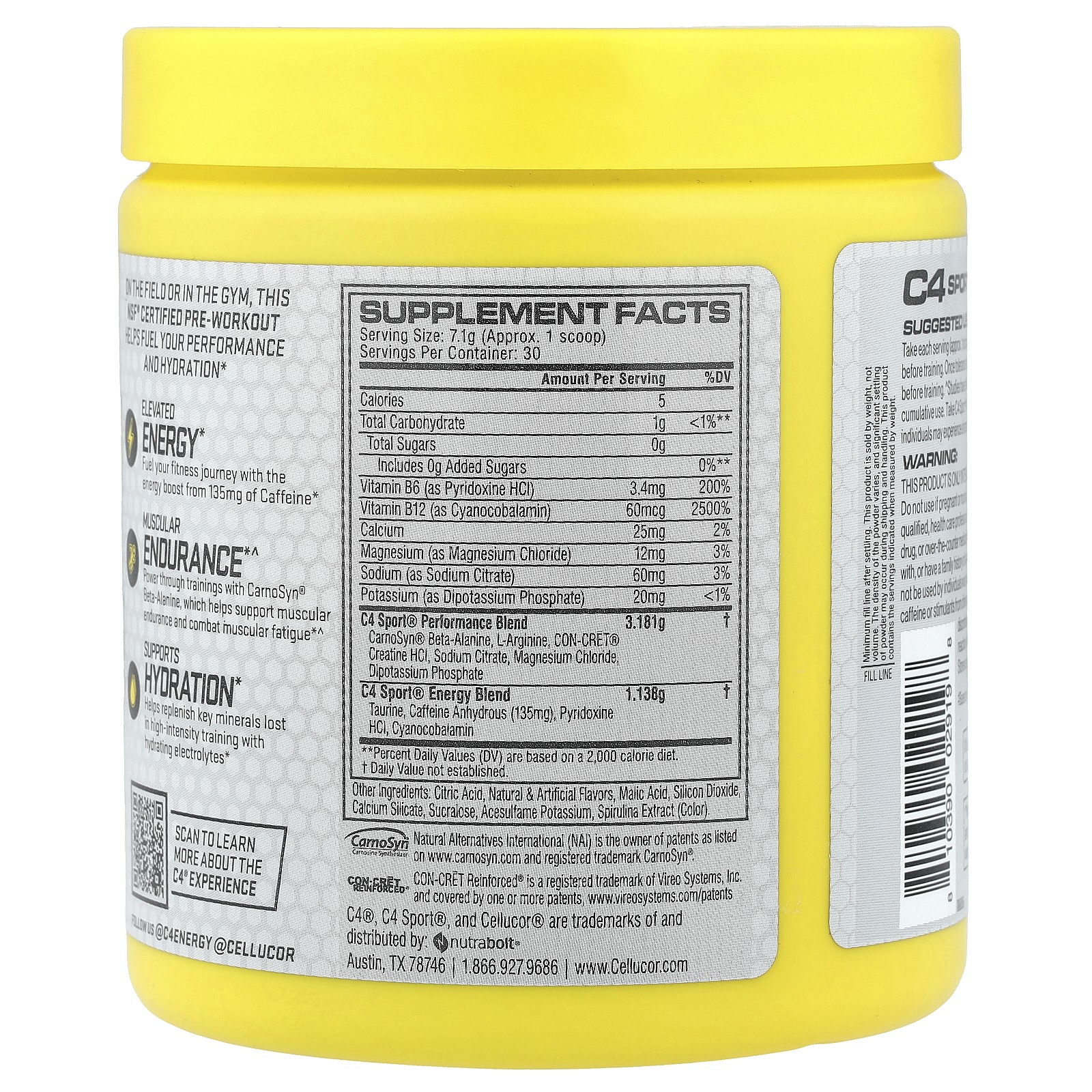 C4 Sport, Pre-Workout, Blue Raspberry, 7.5 oz (213 g)