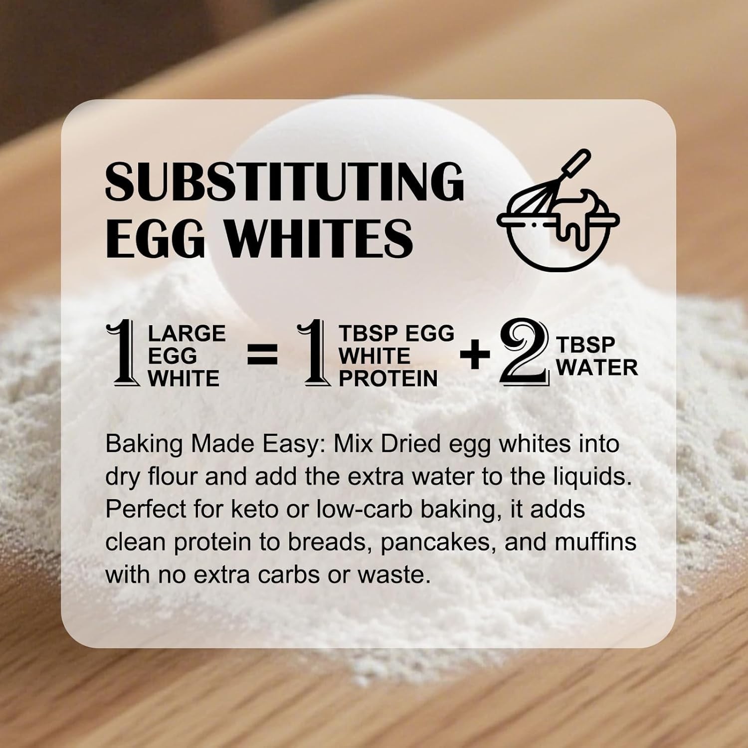 Convenient 8 Oz Freeze-Dried Egg White Powder – Perfect for Protein Boost