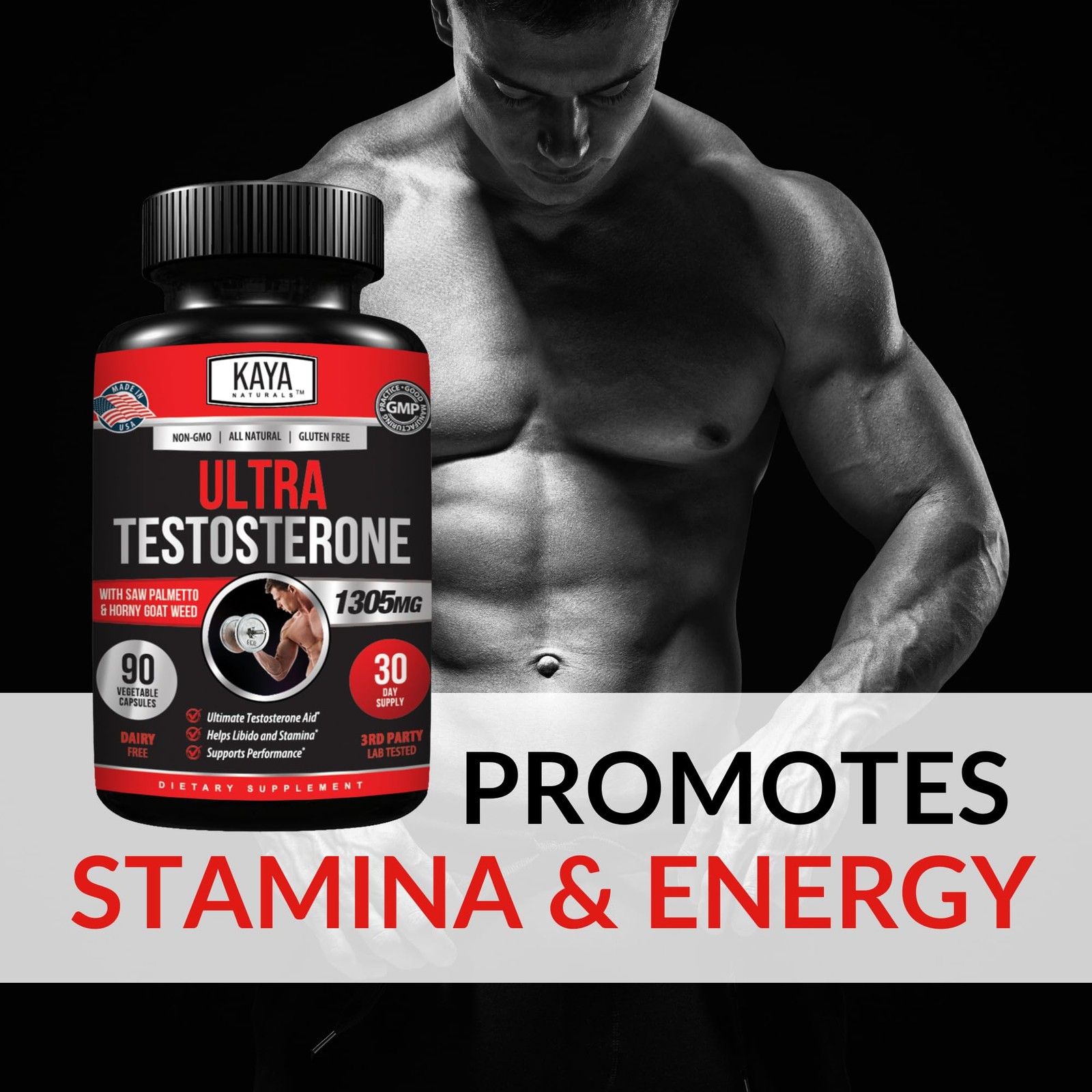 Kaya Naturals Ultra Testosterone – Men’s 90 Count (Pack of 1)
