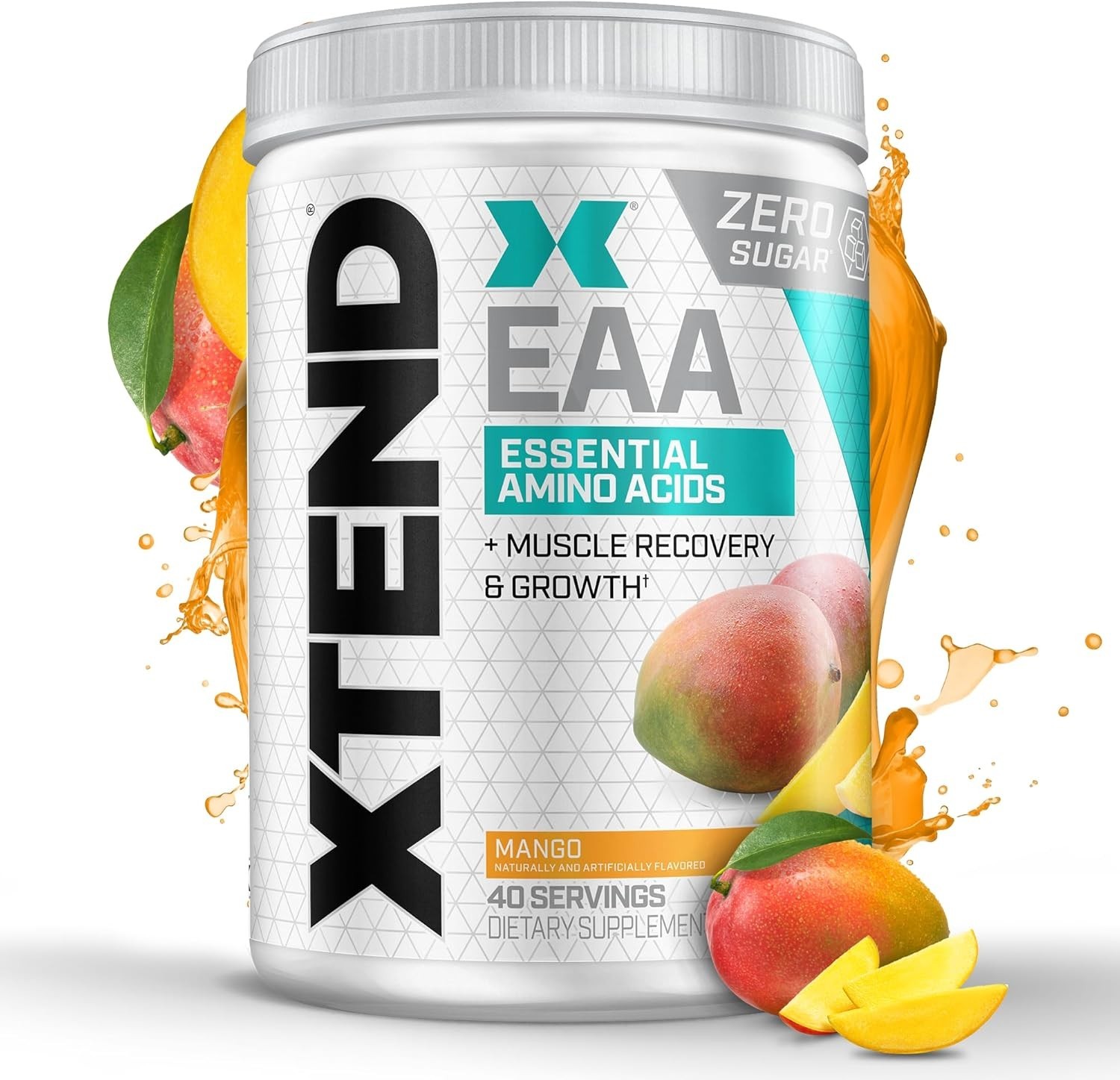 Mango XTEND EAA + BCAA Supplement – 10g EAAs, 40 Servings for Lean Muscle Growth