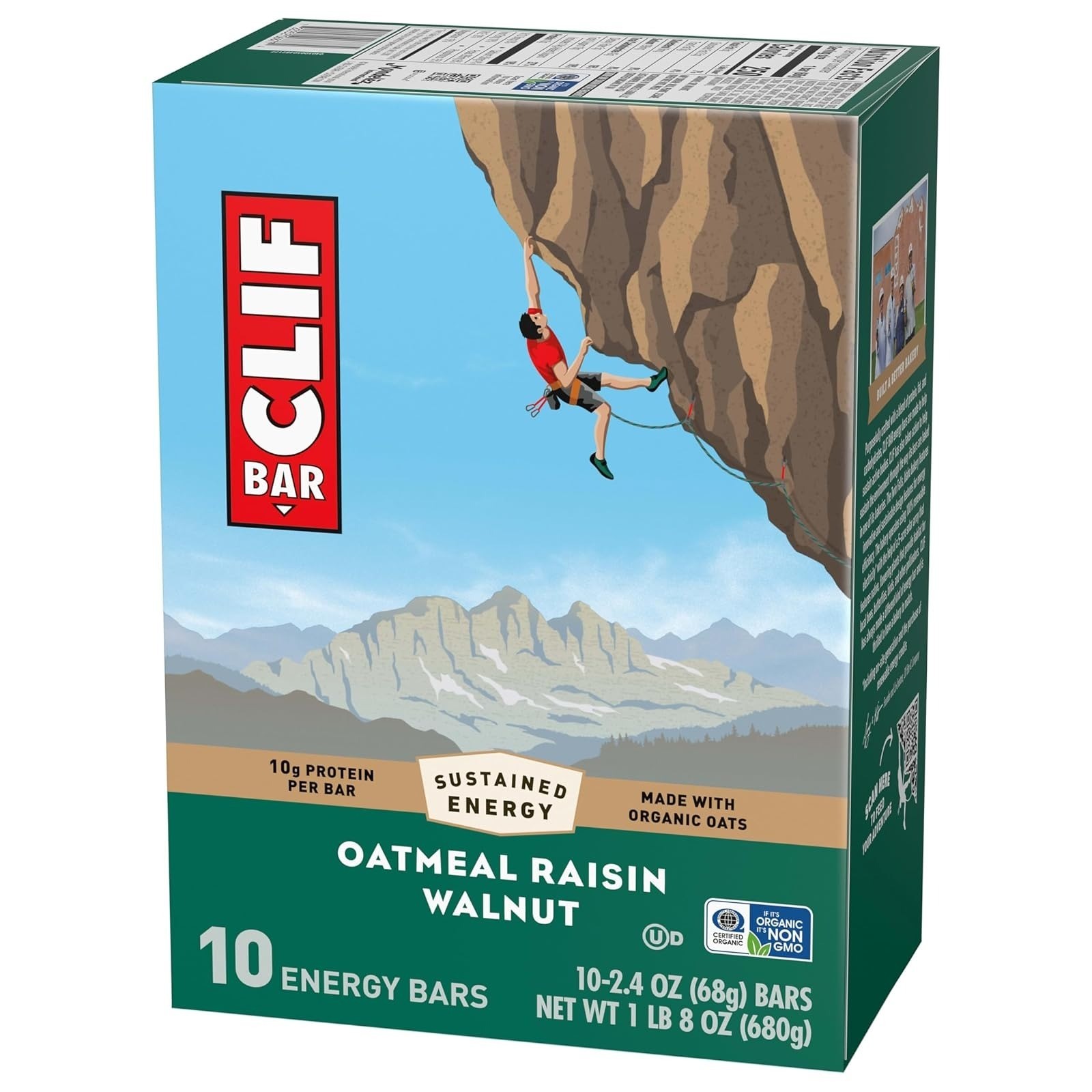 CLIF BAR Energy Protein Bars Oatmeal Raisin Walnut 10 Pack
