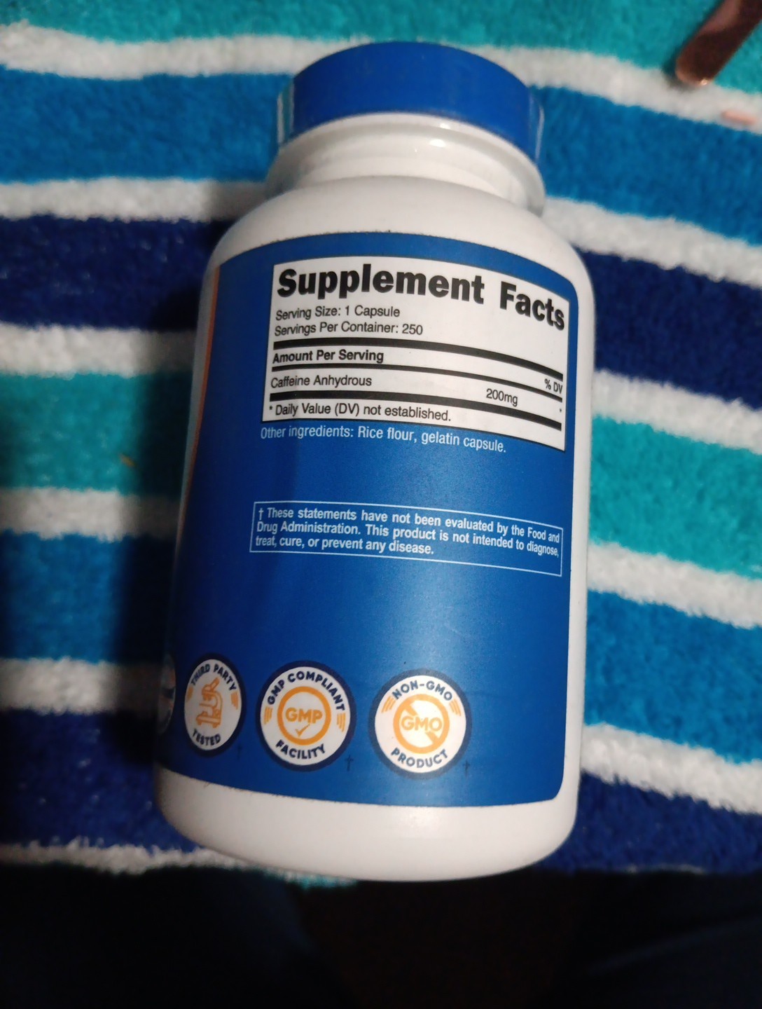 Nutricost Caffeine Pills 200mg 250 Caps Each. 2 Pack. Exp6/27. Free Ship!