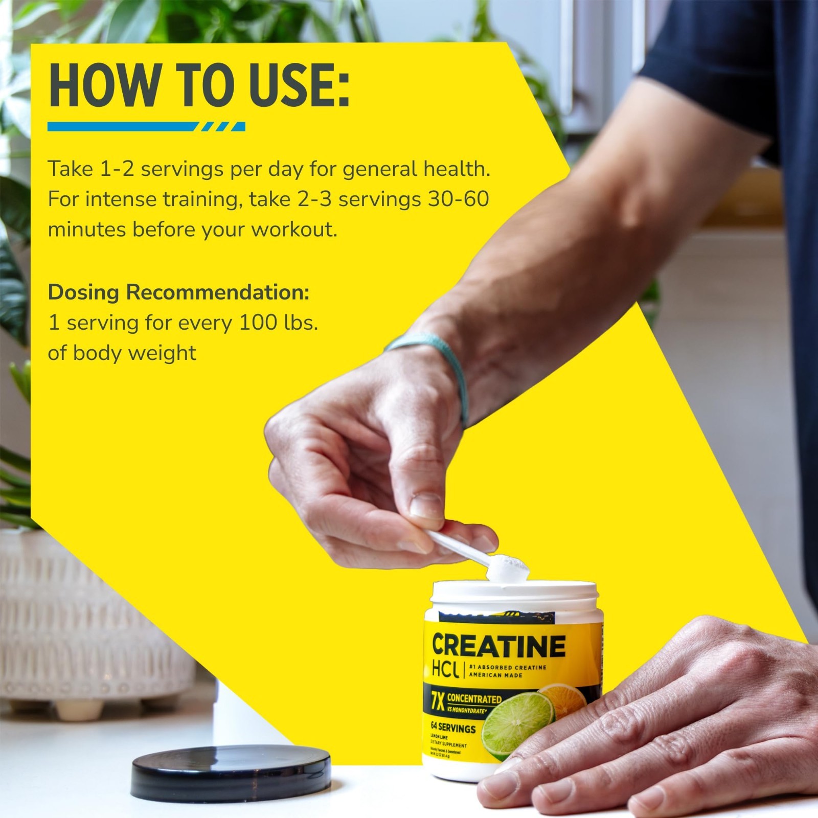 Creatine HCl Powder – Pineapple Flavor, 100 Servings, Muscle & Strength Support,