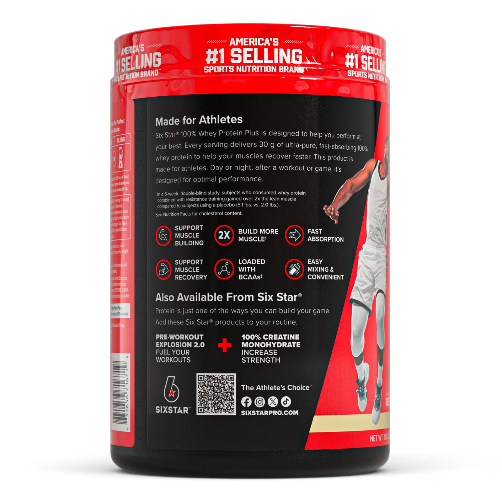 Six Star 100% Whey Protein Powder Plus Vanilla Cream 30g Protein 1.81 lb
