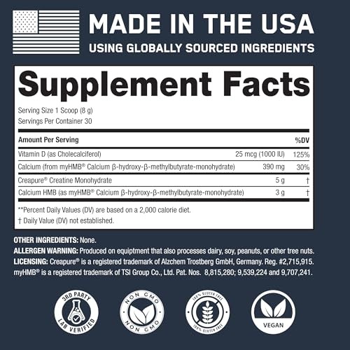 Creatine HMB Powder Monohydrate Muscle Growth 30 Servings