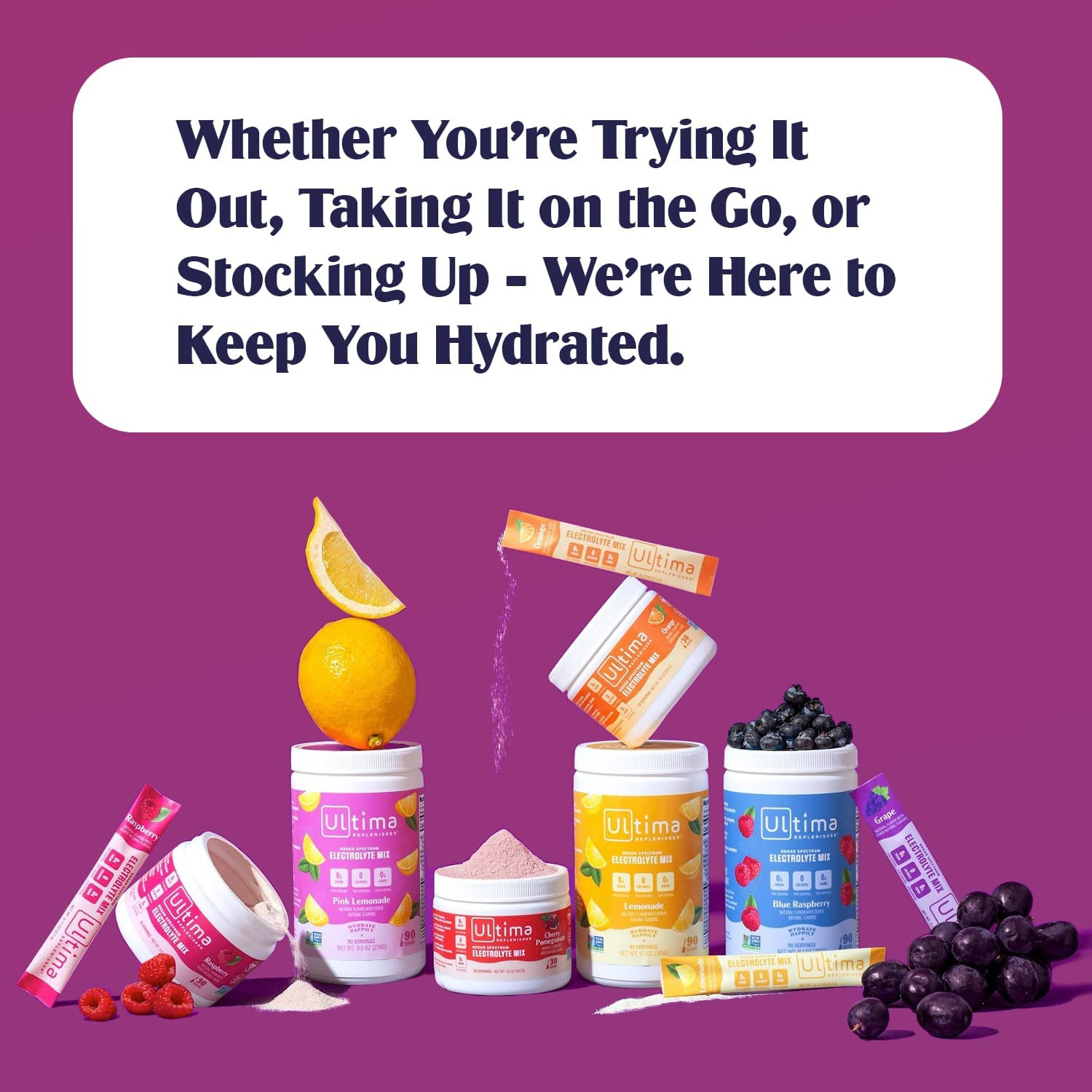 Ultima Replenisher Hydration Electrolyte Powder- 90 Servings- Keto & Sugar Free-