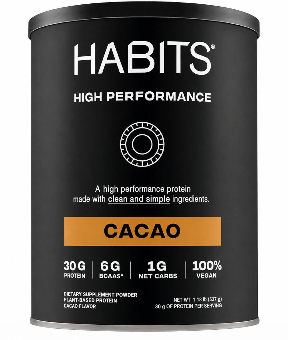 Habits Protein, Plant-Based Protein Powder, Cocoa Flavor, Gluten Free, 1.2 kg