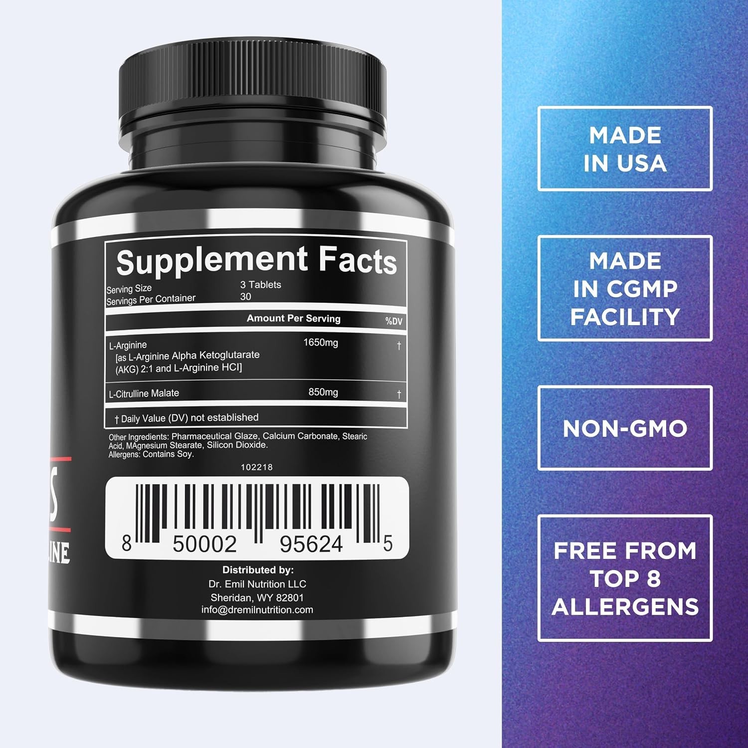 High-Potency L Arginine & Citrulline – 90 Tablets for Heart Health & Performance