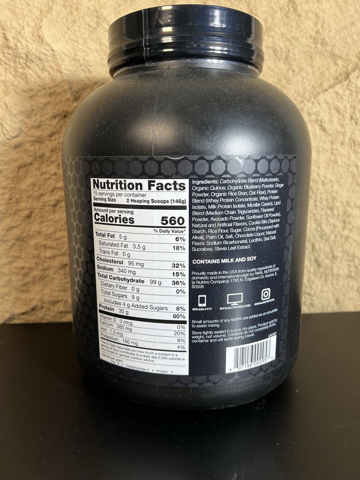 Rival Clean Gainer 5lb Cookies Cream High Protein Weight Gainer EXP 12/26