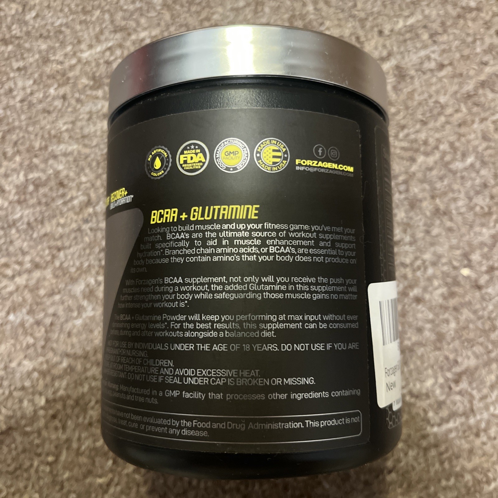 Forzagen BCAAS Amino Acids Powder with Glutamine BCAA Powder – NEW! FREE SHIP!