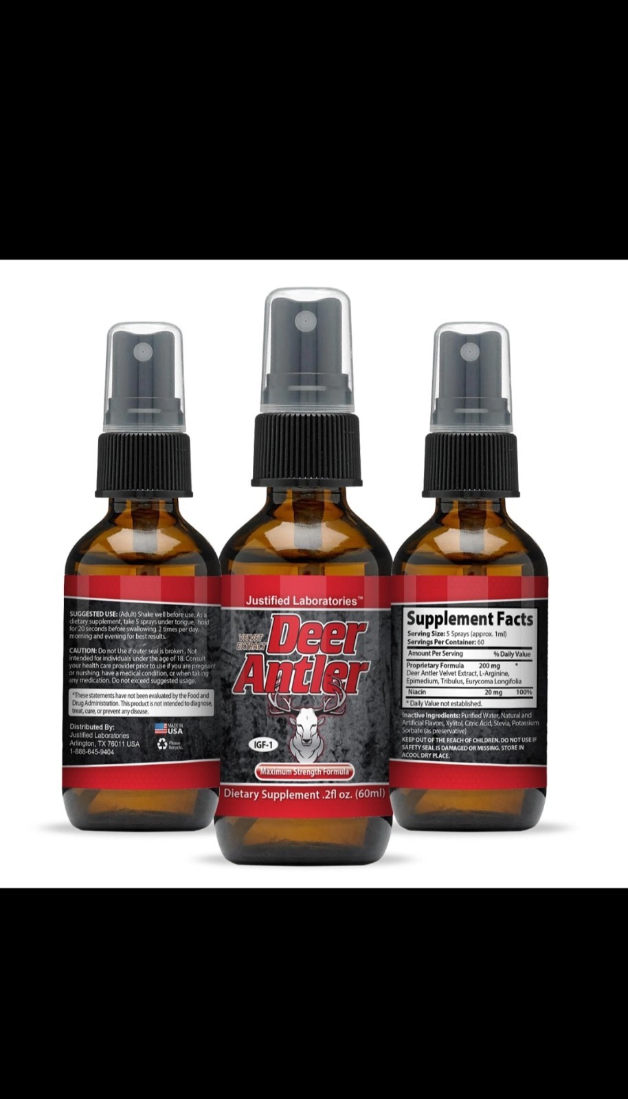 Deer Antler Spray Velvet Extract 2OZ