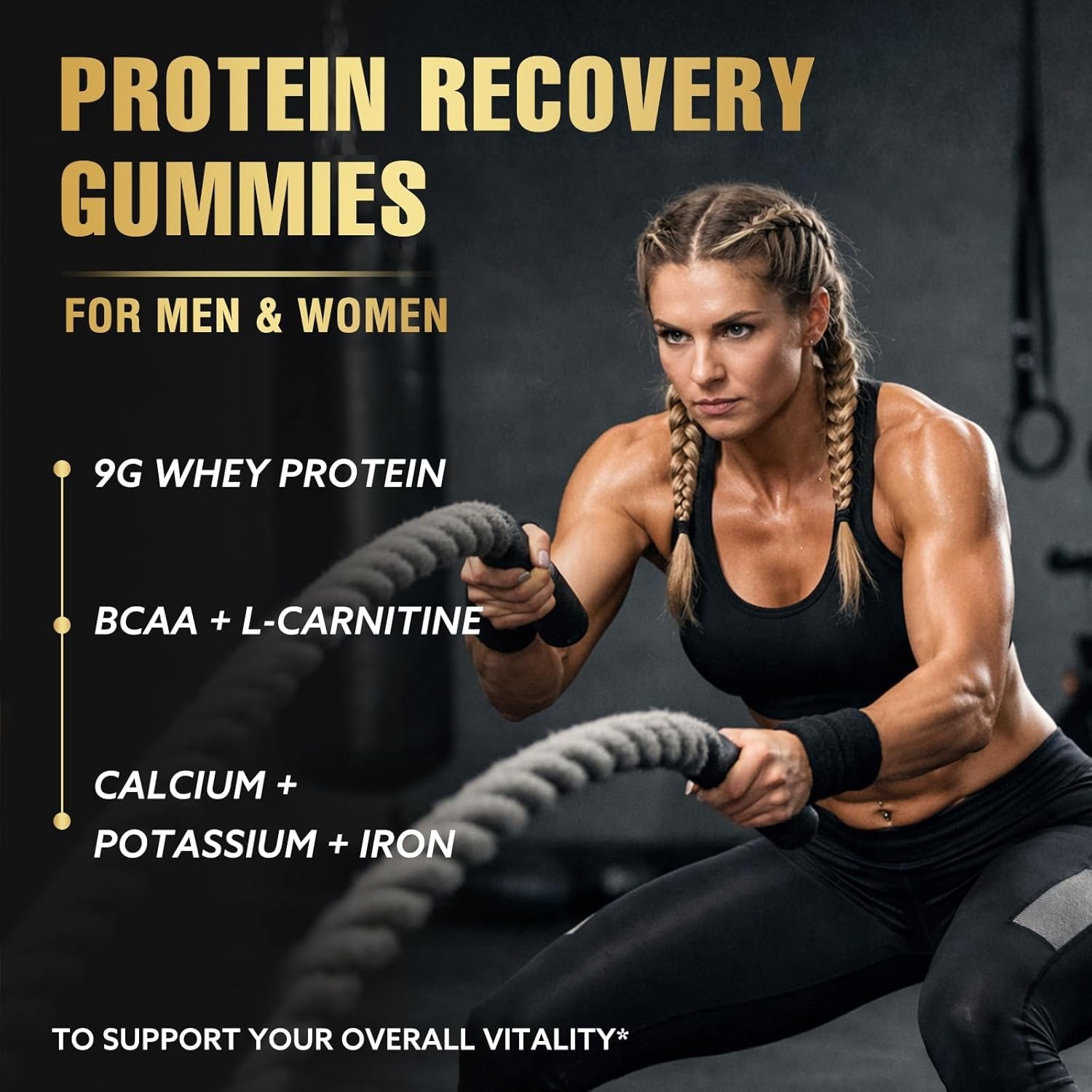 Whey Protein Gummies, 9g Protein per Serving, Easy to Take Snacks for Men & Wome