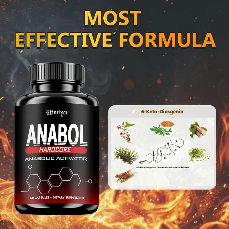 Anabol Hardcore Advanced Bodybuilding Supplement | 60 Capsules | Energy Support