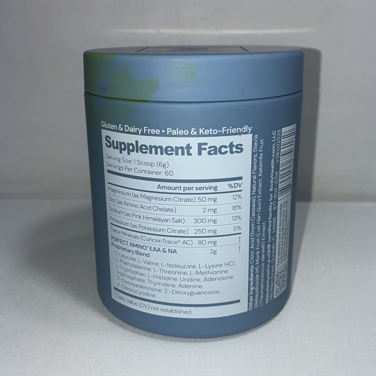 Sealed Body Health Perfect Amino Electrolytes Lemon Lime 12.7 Oz 60 Servings
